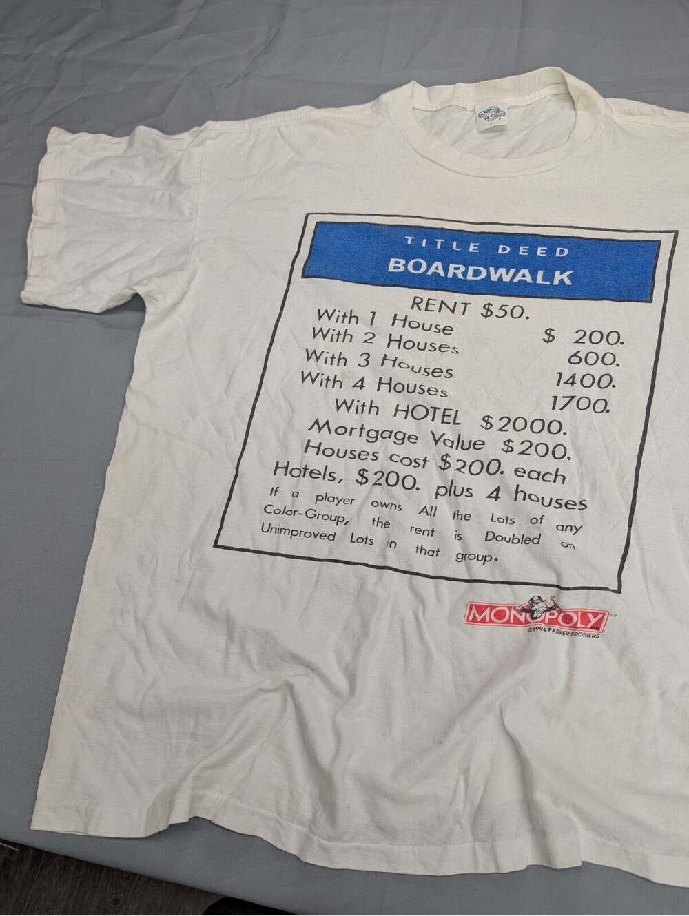 Monopoly Boardwalk Vintage 1994 Shirt Blitzz XL